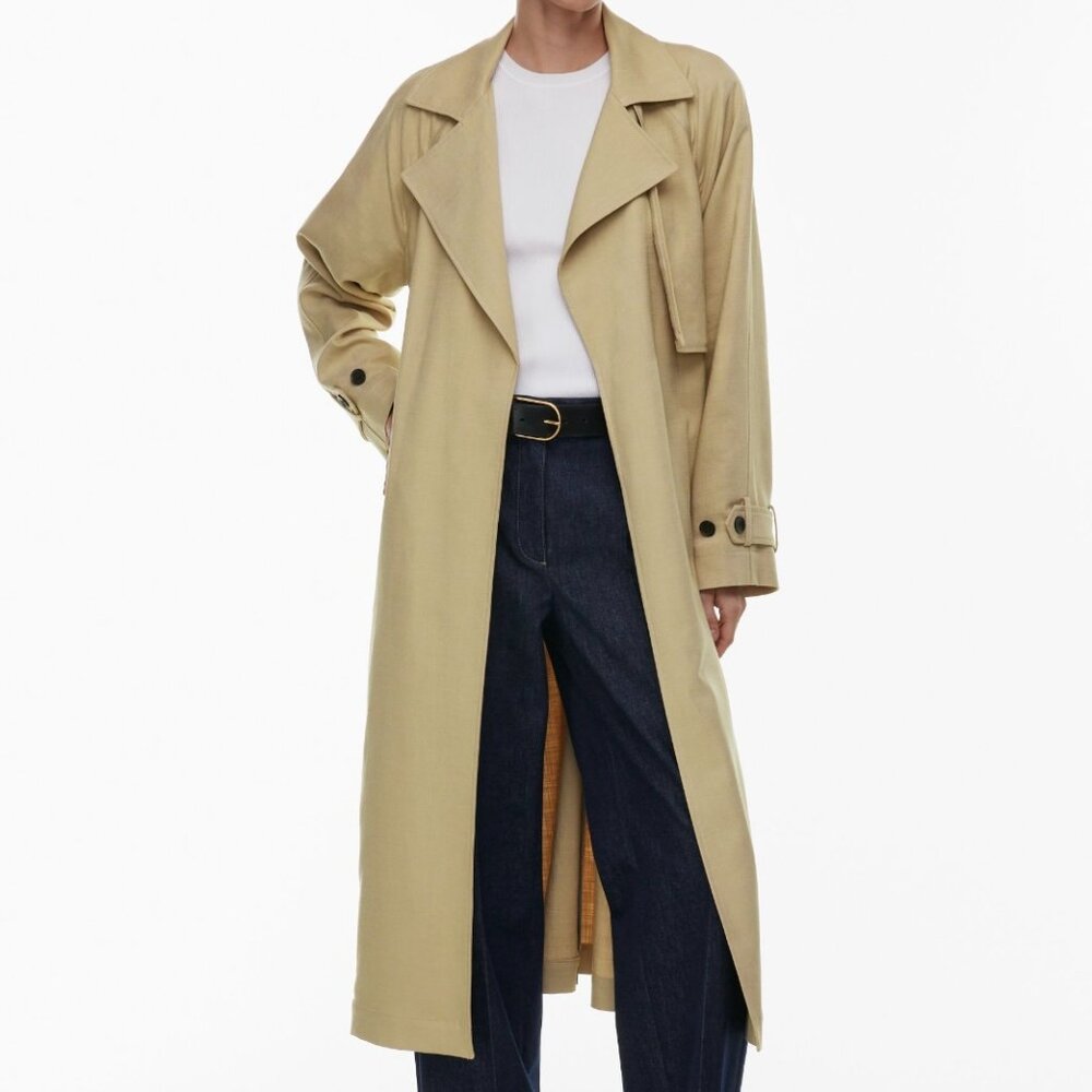 Aritzia Babaton Wicker Tan Cultivate Trench Coat US 2XS